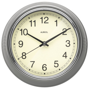AURIOL® Retro nástěnné hodiny (stříbrná)