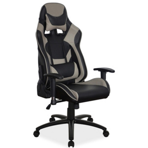 Kancelářská židle JAGUAR, 122-130x69x49x44-52, černá/šedá