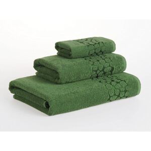 Škodák Froté ručník / osuška Kameny vzor 007 Zelený - Malý ručník 30 x 50 cm