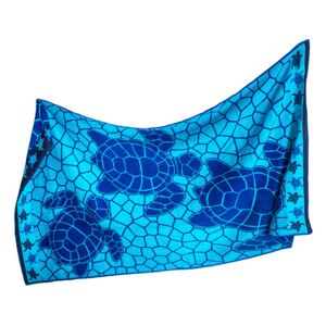 Škodák Velká froté plážová osuška vzor 021 Želvy modrá 100x180cm