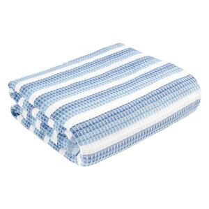 Škodák Pracovní vaflový ručník vzor 005 modré pruhy - 50x100cm
