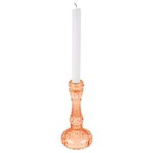 Skleněný svícen Candle Holder Gem 17 cm Present Time (Barva- oranžová,sklo)