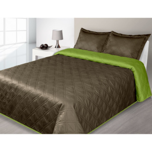 Přehoz na postel 210x170 cm Nova (hnědá + zelená)