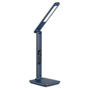IMMAX LED stolní lampička Kingfisher 9W modrá / 450lm / 12V / 1A / 3 různé barvy světla / sklápěcí rameno / USB (08936L)