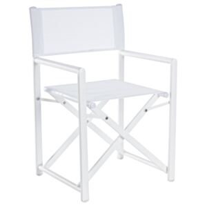 Bílá kovová zahradní skládací židle Bizzotto Teilor