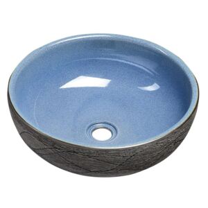 SAPHO PRIORI keramické umyvadlo, průměr 41cm, 15cm, modrá/šedá (PI020)