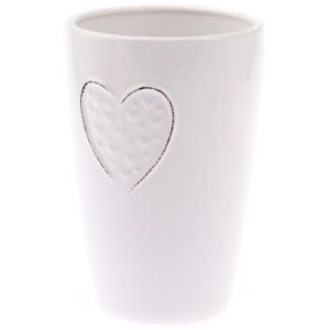 Keramická váza Little hearts bílá, 18 cm, 18 cm