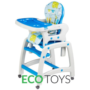 Dětská jídelní židle 3v1 se stolečkem EcoToys modrá