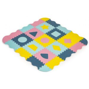 ECO TOYS Dětské pěnové puzzle 121,5x121,5cm, hrací deka, podložka na zem Tvary, 37 dílů