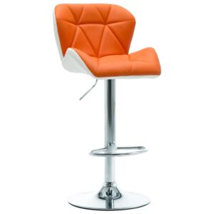 Barová stolička oranžová umělá kůže