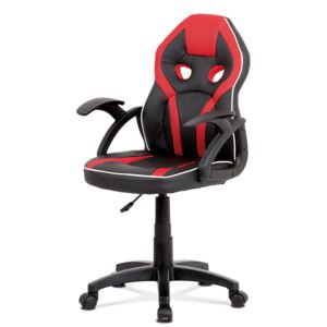Dětská herní židle ERACER N664 — černá PU kůže, červená látka