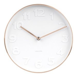 Bílé nástěnné hodiny - Karlsson Mr. White Copper, Ø 27,5 cm