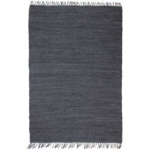 Ručně tkaný koberec Chindi bavlna - antracitový | 80x160 cm