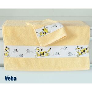 Dětský ručník Nora Myši světle žlutý žlutá