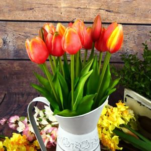 Umělé tulipány latexové červené, svazek 5 ks
