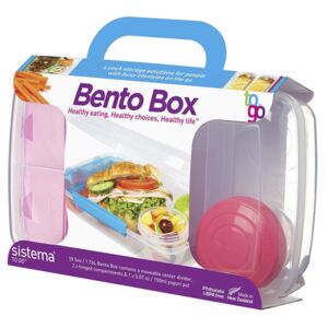 Sistema Bento box se 4 oddíly a kelímkem To Go 1,76 l růžový