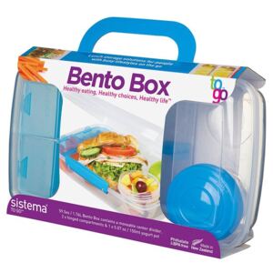 Sistema Bento box se 4 oddíly a kelímkem To Go 1,76 l modrý