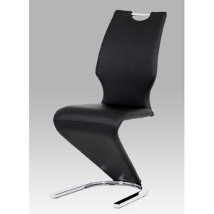 Jídelní židle koženka černá chrom HC-997 BK