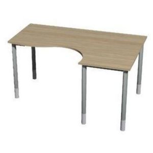 Roh kancelářský stůl Gemi line, 180/80 x 120/65 x 70-90 cm, pravé provedení, světlé dřevo