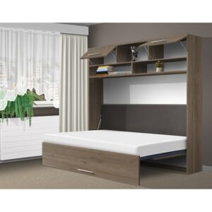 Sklápěcí postel VS1056 MAX, 200x140cm barva lamina: dub amalfi,matrace Orthopedy Maxi 19cm se slevou 12%, varianta dveří: matné