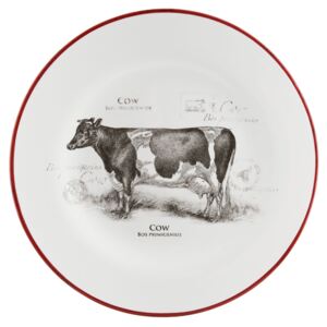 Clayre & Eef Talíř s krávou Country Side Animal - Ø 20*2 cm