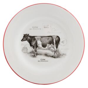 Clayre & Eef Talíř s krávou Country Side Animal - Ø 26*3 cm