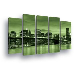 GLIX Obraz na plátně - Zelený New York 2 x 30x80 / 3 x 30x100 cm