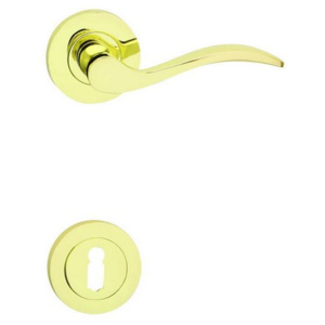 Cobra Dveřní kování Kristina-R (mosaz leštěná) Provedení: BB - klika/klika s otvorem pro pokojový klíč