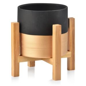 DekorStyle Květináč Ava Simple Black and Gold