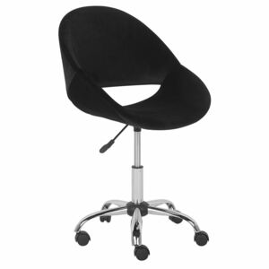 Kancelářská židle z černého sametu SELMA