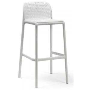 SitBe Bílá plastová barová židle Loft