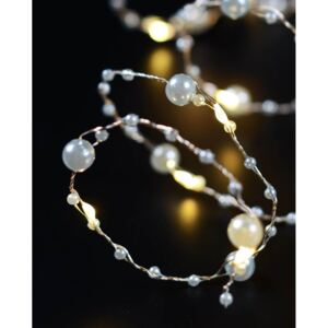 LED vánoční řetěz na baterie, modré perličky, 3m