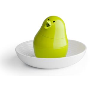 Slánka s miskou na vajíčko Jib/Jib Shaker | bílá/zelená