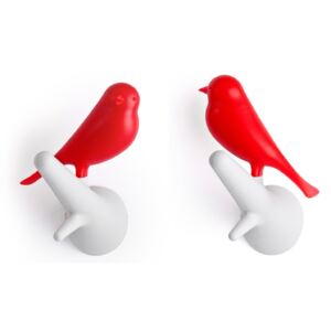 Nástěnné věšáky Hook Sparrow 2ks | bílý/červený