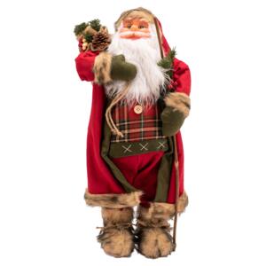 Vánoční dekorativní figurka Santa Claus s pytlem - 70 cm