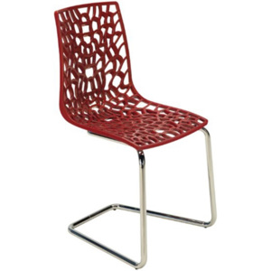 Jídelní plastová židle Stima GROOVE Z – bez područek, červená