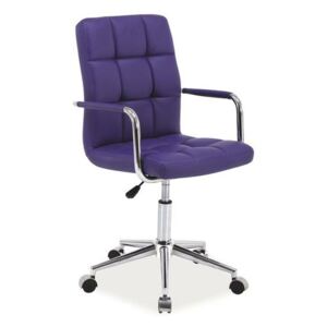 Kancelářská židle na kolečkách ERIN — chrom, ekokůže, fialová
