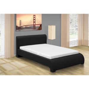 Nabytekmorava Luxusní postel Seina 140x200 cm matrace: bez matrace, Barva postele: eko černá, Úložný prostor: bez úložného prostoru