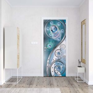 GLIX Fototapeta na dveře - 3D Ornamental Design Blue | 91x211 cm