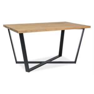 Jídelní stůl - MARCELLO, 150x90, masivní dub/černá