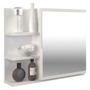 Shoptop Koupelnové zrcadlo s poličkou LUMO levé - bílé