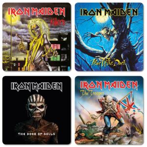 Tácky pod sklenice Iron Maiden: Obaly alb balení 4 kusů (10 x 10 cm)