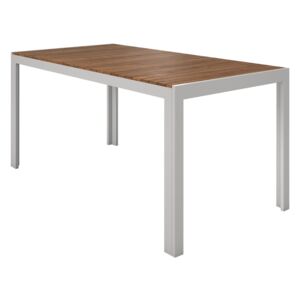 FLORABEST® Hliníkový stůl s deskou z eukalyptového