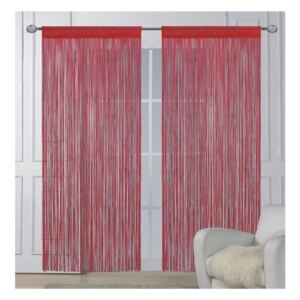 M&K Provázková záclona červená, 150 x 180 cm, 2 ks