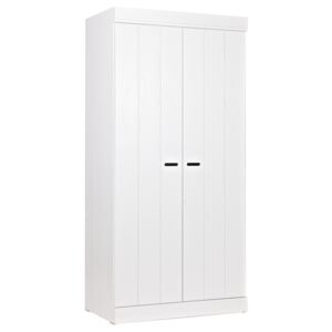 Hoorns Bílá dřevěná šatní skříň Koben 195 cm