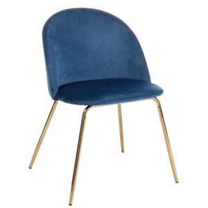 Modrá sametová jídelní židle Bizzotto Tanya