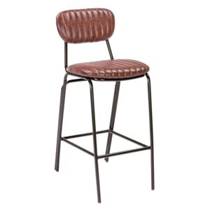 Hnědá koženková barová židle Bizzotto Debbie 100 cm