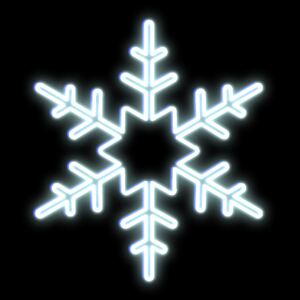 DecoLED LED světelná vločka s hvězdou ve středu, závěsná pr.100cm, ledově bílá