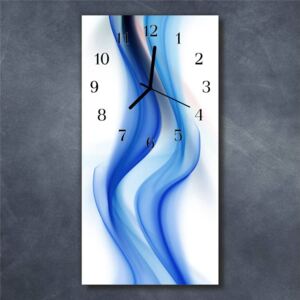 E-shop24, 60x30 cm, Hnn45463462 Nástěnné hodiny obrazové na skle - Abstrakt modrý I