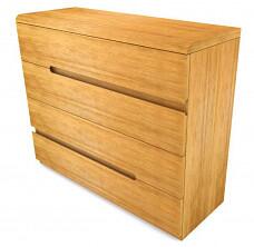 Dřevěná komoda z masivu PALERMO 4x zásuvka - tvořena z materiálů masiv Buk nebo Dub v kombinaci s masivní bukovou nebo dubovou dýhou